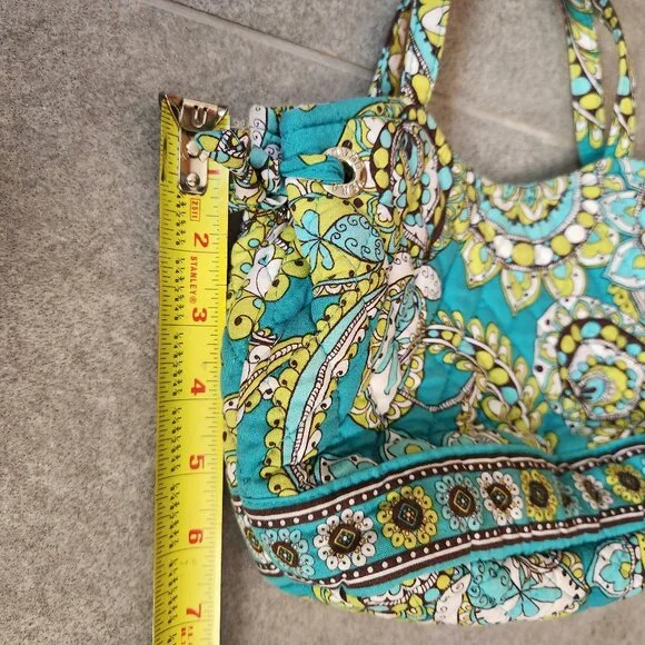 Vera Bradley Peacock Sherry Bag Quilted Blue Green Paisley Purse Handbag Retired - Picture 8 of 11